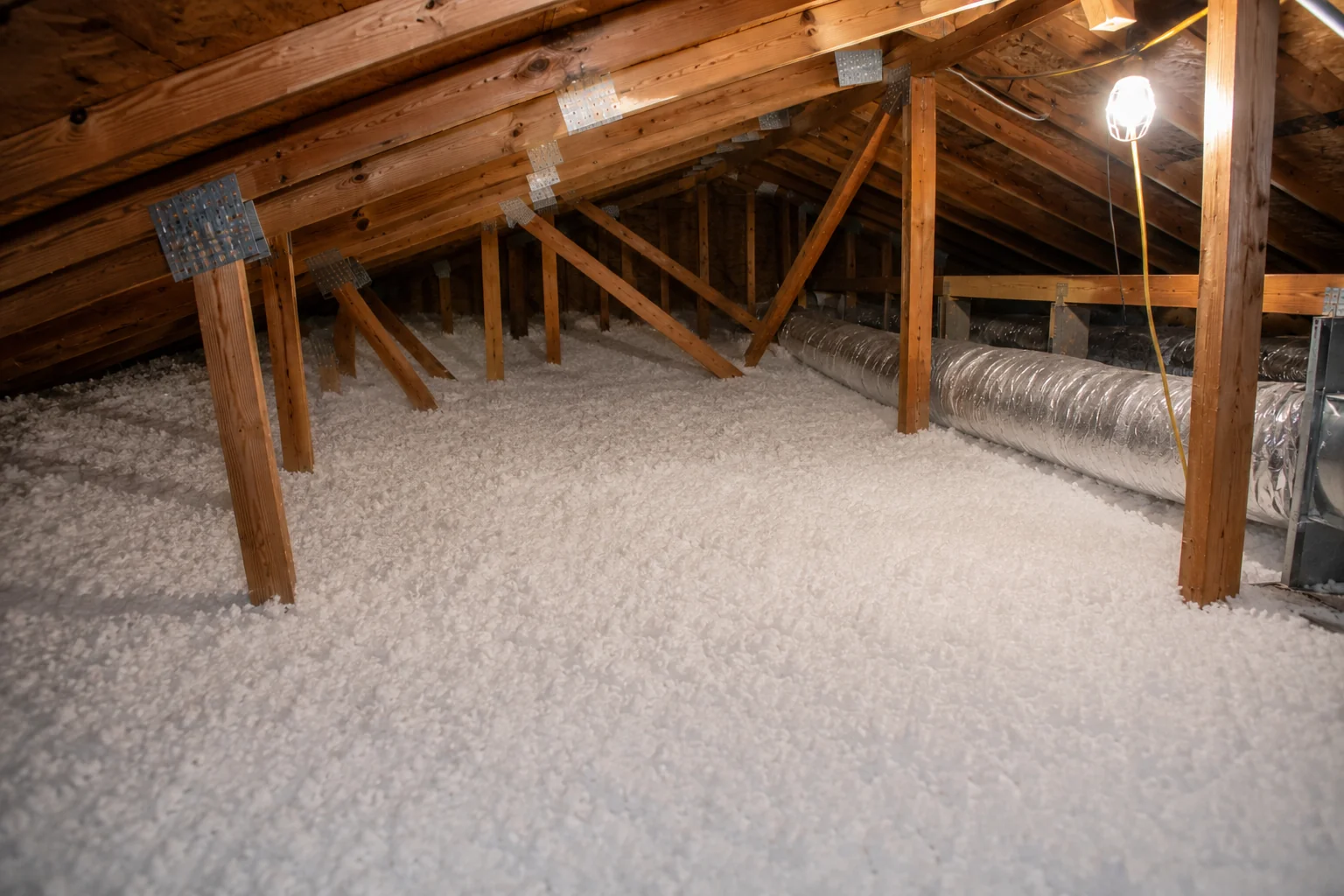 Attic after wildlife damage restoration